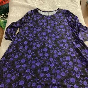 NWOT Blue Sky purple floral bamboo tunic XL